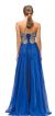 Strapless Lace Embroidered Bodice Long Formal Prom Dress back